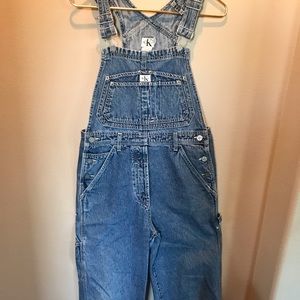 Calvin Klein Denim Blue jeans overalls size Small